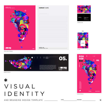 Vector Background Illustration Visual Identity Brand Template. Colorful Background Illustration for Event Product Brand Digital Banner Website.のイラスト素材