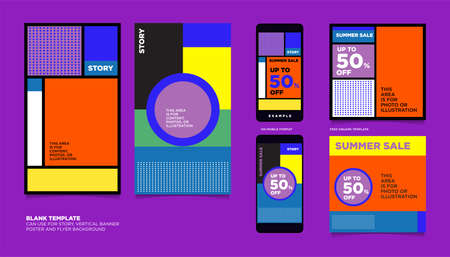 Vector colorful abstract fluid gradient pattern background for social media story banner promotionの写真素材