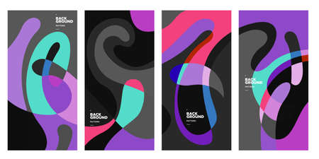 Vector colorful curvy liquid background for banner, cover, poster, and social media storyのイラスト素材