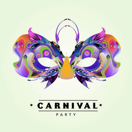 Vector Colorful Illustration of Carnival Mask for Mardi Gras Party and Celebration for social mediaのイラスト素材