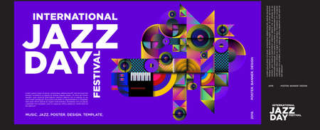 Vector colorful international jazz day digital poster and banner for social mediaのイラスト素材