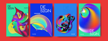 Vector Landing Page Background Template with Colorful Abstract liquid Illustration design.の写真素材