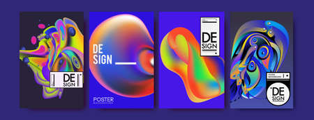 Vector Landing Page Background Template with Colorful Abstract liquid Illustration design.