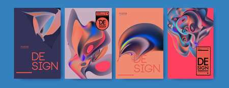 Vector Landing Page Background Template with Colorful Abstract liquid Illustration design.の写真素材