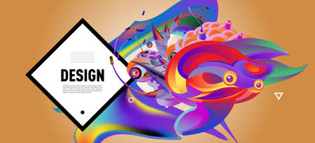 Colorful Abstract Banner Template with Dummy Text for Website Design Landing page and Print...