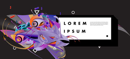 Colorful Abstract Banner Template with Dummy Text for Website Design Landing page and Print Material.の写真素材