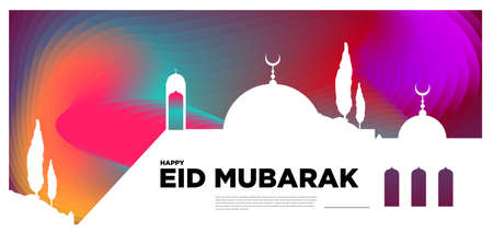 Vector colorful islamic and mubarak greeting card banner and poster