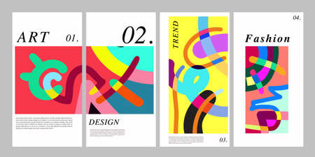 Vector colorful surreal abstract background illustration for poster, banner, and social media story