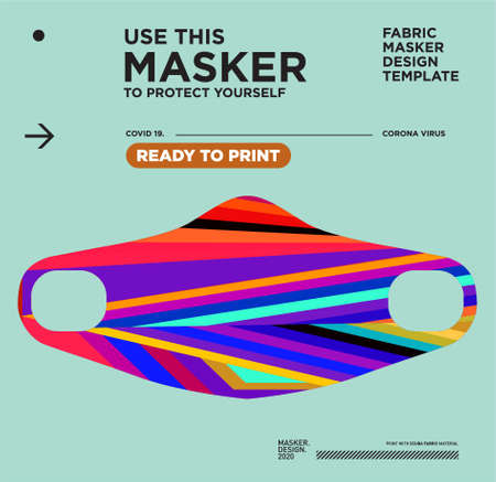 Vector colorful abstract fabric masker design ready to print for corona virusesのイラスト素材