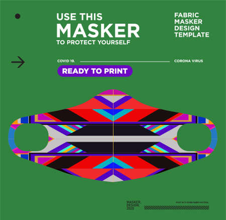Vector colorful abstract fabric masker design ready to print for corona virusesのイラスト素材