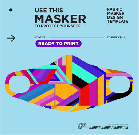 Vector colorful abstract fabric masker design ready to print for corona virusesのイラスト素材