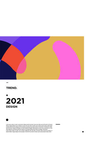 Vector colorful geometric background layout design new year 2021のイラスト素材