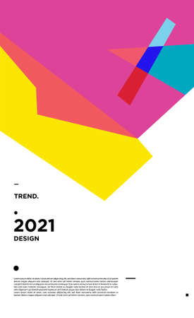 Vector colorful geometric background layout design new year 2021のイラスト素材