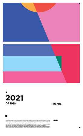 Vector colorful geometric background layout design new year 2021のイラスト素材