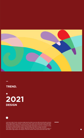 Vector colorful geometric background layout design new year 2021のイラスト素材