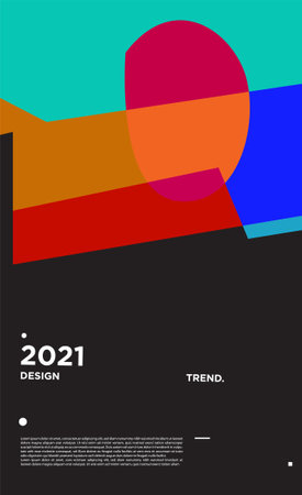 Vector colorful geometric background layout design new year 2021