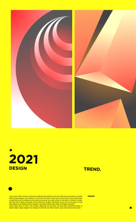 Vector colorful geometric background layout design new year 2021のイラスト素材