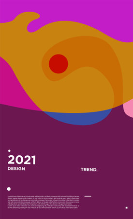 Vector colorful geometric background layout design new year 2021のイラスト素材