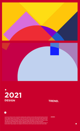 Vector colorful geometric background layout design new year 2021のイラスト素材