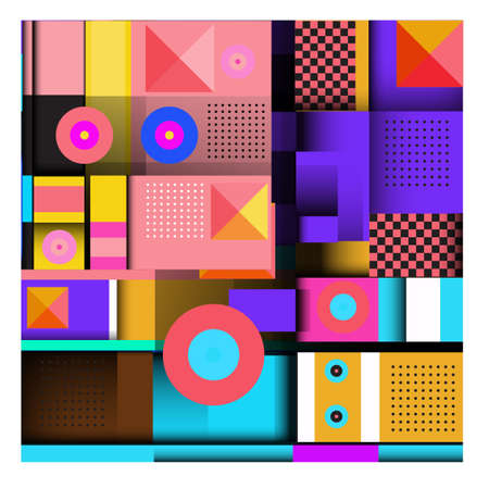 Vector geometric colorful memphis pattern for fabric print and wallpaper