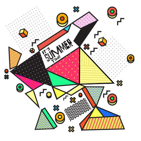 Vector of triangle geometric forms for summer design events