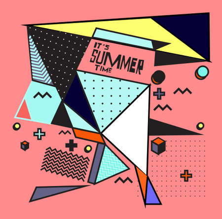 Vector of triangle geometric forms for summer design events