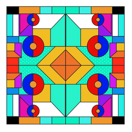 Vector abstract geometric colorful background. Memphis, indian, Brazilian and Mexican pattern.
