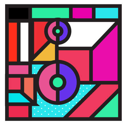 Vector abstract geometric colorful background. Memphis, indian, Brazilian and Mexican pattern.