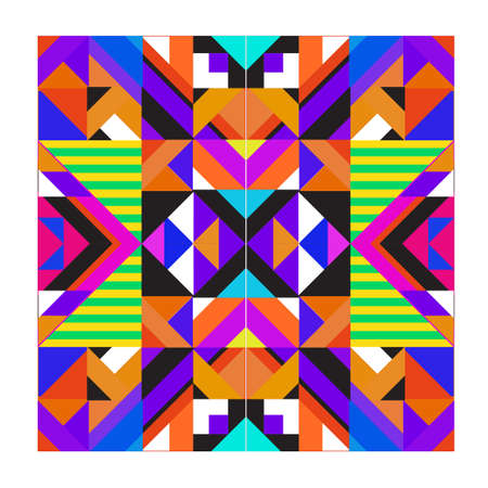 Trendy geometric elements memphis pattern design. Retro style texture pattern and elements. Modern abstract design from Borneo Indonesian cultureのイラスト素材