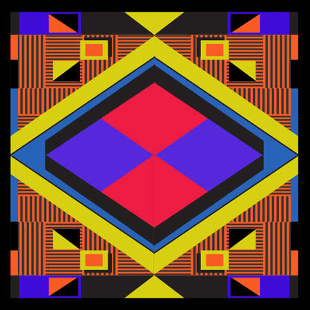 Trendy geometric elements memphis pattern. Retro style texture pattern and elements. Modern abstract design from Borneo Indonesian cultureのイラスト素材