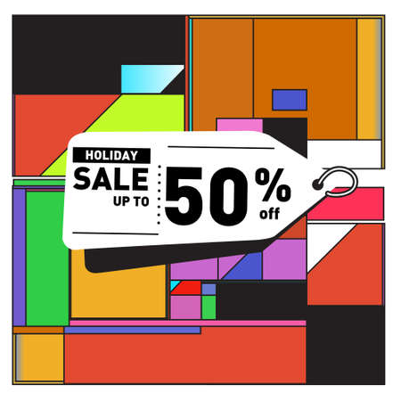 Summer sale colorful style banner and Poster. Fashion, music, and lifestyle event with discount poster. Vector holiday Abstract colorful illustration with special offer and promotion.のイラスト素材