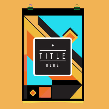 Abstract colorful geometric pattern background for poster design template. Blue, yellow, red,...