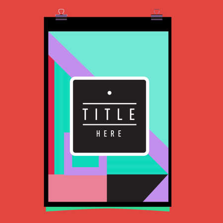 Abstract colorful geometric pattern background for poster design template. Blue, yellow, red, orange, pink and green.のイラスト素材