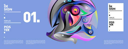 Vector Landing Page banner Background Template with Colorful Abstract liquid Illustration.のイラスト素材