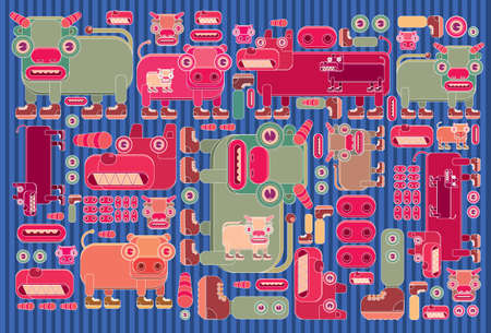 Vector illustration guitar and amplifier for pattern designのイラスト素材