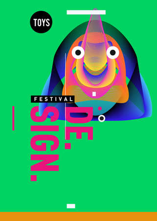 Banner design template with abstract curvy colorful shapes. Vector colorful illustration for backgroundのイラスト素材