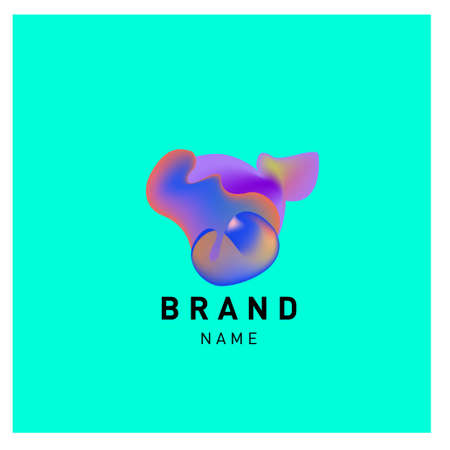 Vector Abstract liquid 3d gradient Brand Company Design Templatesのイラスト素材