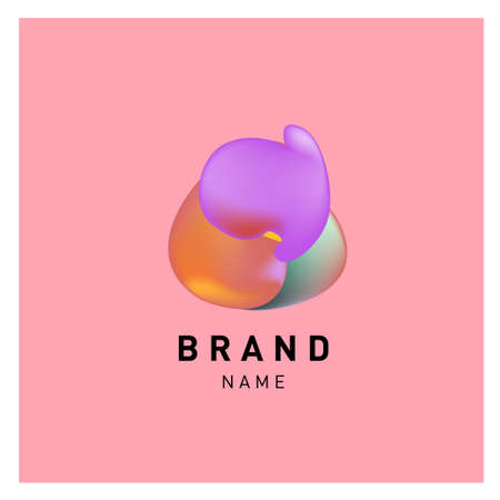 Vector Abstract liquid 3d gradient Brand Company Design Templatesのイラスト素材