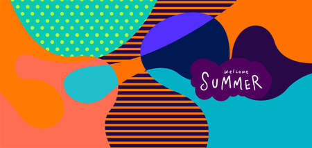 Colorful abstract curve and fluid background for summer bannersのイラスト素材