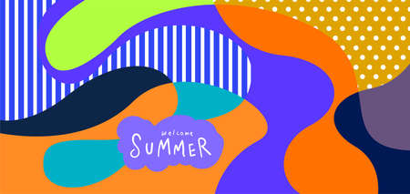 Colorful abstract curve and fluid background for summer banners