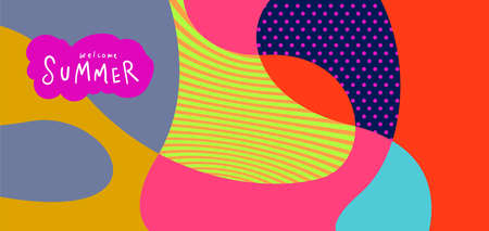 Colorful abstract curve and fluid background for summer banners