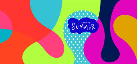 Colorful abstract curve and fluid background for summer banners