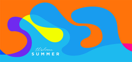 Vector colorful welcome summer banner design templateのイラスト素材