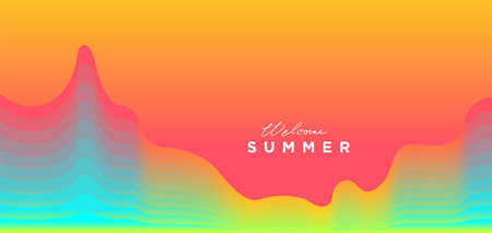 Vector colorful welcome summer banner design templateのイラスト素材