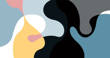 Abstract liquid shape. Fluid geometric design. Isolated gradient waves with geometric lines, dots, batik Indonesia pattern. Vector illustration design.の写真素材