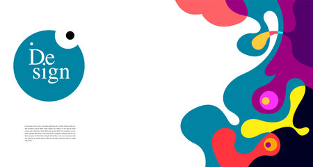 Colorful Abstract Banner Template with Dummy Text for Web Design, Landing page, and Print Materialsのイラスト素材