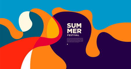 Modern abstract vector banner template with colorful liquid gradient shapes. Futuristic web design layout.のイラスト素材