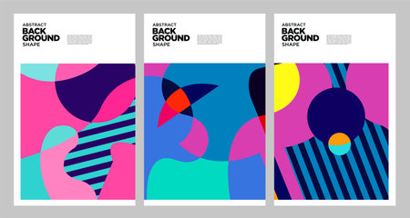 Set of abstract geometric background for cover, poster, flyer, brochure, book, magazine. Vector illustrationのイラスト素材