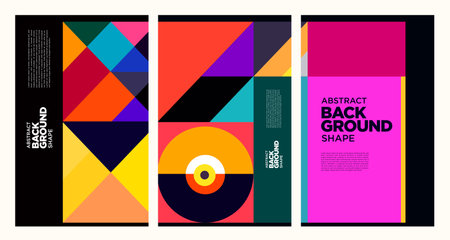 Vector colorful abstract geometric background for poster, cover, banner, advertisement, social media story.のイラスト素材