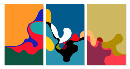 Set of vertical banners with colorful abstract background. Vector illustration for your designのイラスト素材